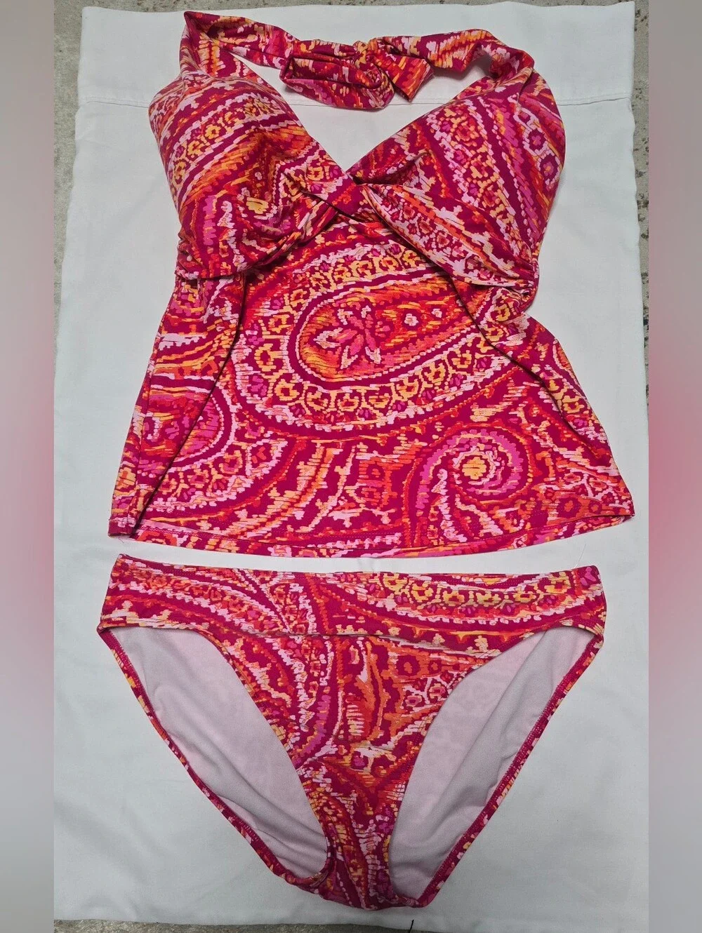 Lauren Ralph Lauren Fiesta Paisley Halter Tankini Swimsuit